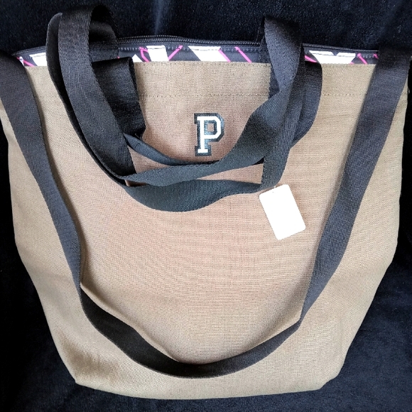 NEW Victoria's Secret PINK Cooler Tote bag 2 in 1 Bag Dark Green PINK COOLER BAG - Picture 4 of 5